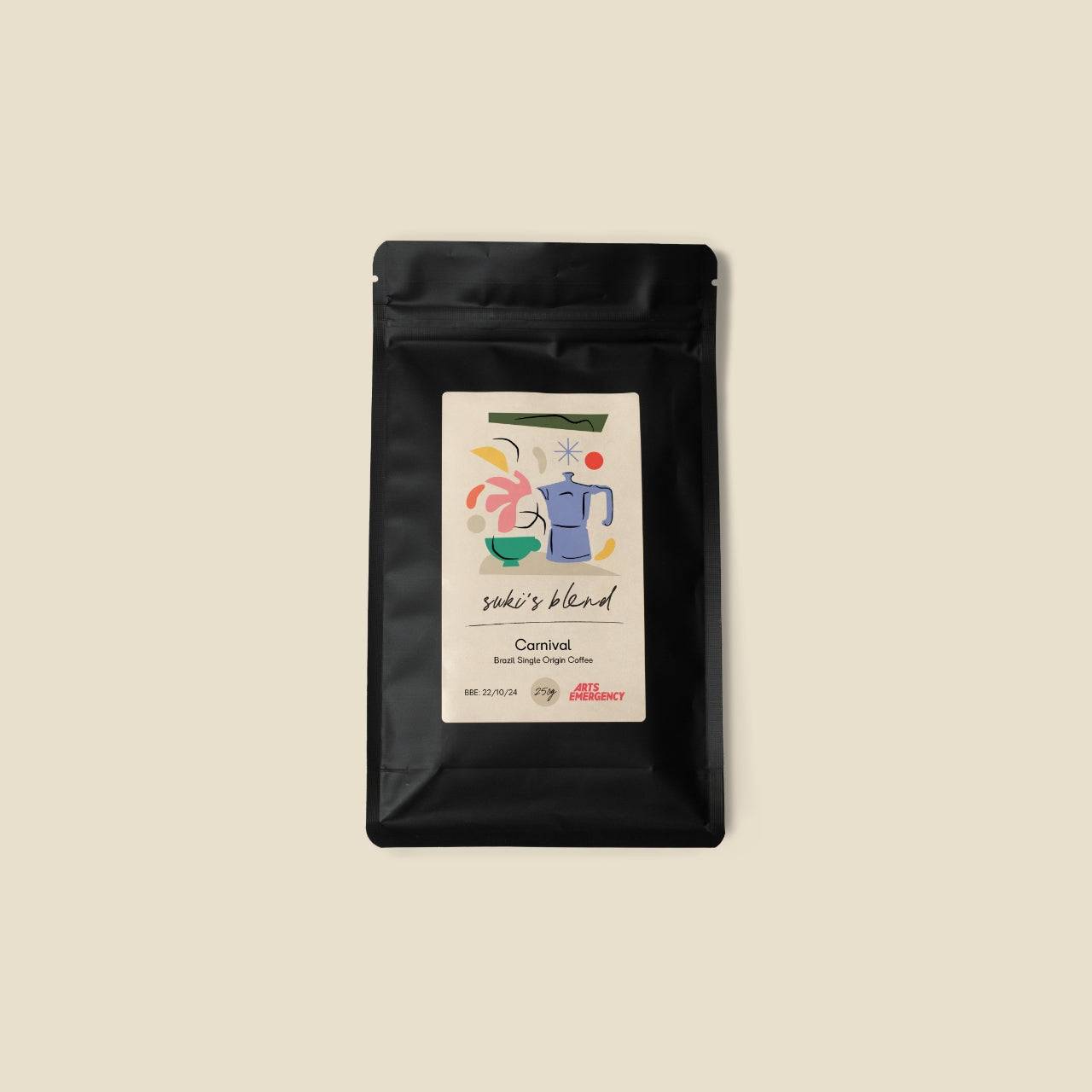 Suki's Blend Carnival Coffee Beans, Front Packet